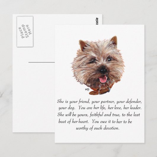 Cairn Terrier Keepsake - WOMAN ポストカード (正面/裏面)