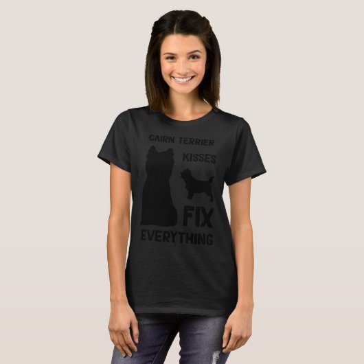 Cairn Terrier kisses fix everything Cairn Terrier  Tシャツ (正面フル)
