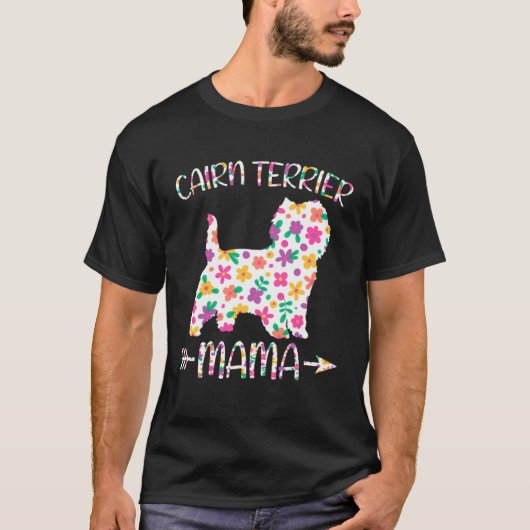 Cairn Terrier Mama Floral Dog Mom Mothers Day Tシャツ (正面)