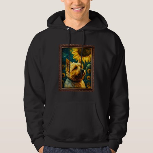 Cairn Terrier Painting Sunflower Flower Mom Women  パーカ (正面)