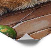 Cairn Terrier Sitting Fireplace Christmas Lights ポスター (角)