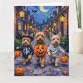 Cairn Terrier Trick-or-Treating Halloween Costumes カード (正面)