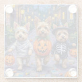 Cairn Terrier Trick-or-Treating Halloween Costumes ガラスコースター (裏面)
