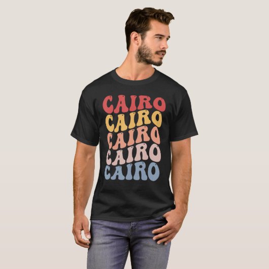 Cairo City Groovy Retro Tシャツ (正面フル)