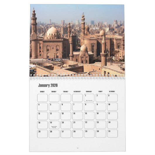 Cairo-Egypt Calendar カレンダー (1月 2026)