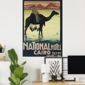 Cairo Egypt Vintage Pyramid Camel Poster ポスター (ホームオフィス)