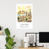 Cairo Landscape Print Iconic Landmarks and River ポスター (ホームオフィス)