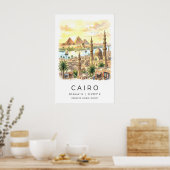 Cairo Landscape Print Iconic Landmarks and River ポスター (キッチン)
