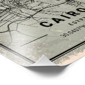 Cairo map print poster canvas | Egypt フォトプリント (角)