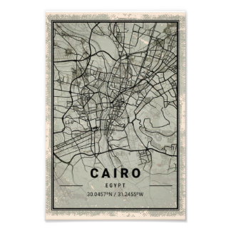 Cairo map print poster canvas | Egypt フォトプリント