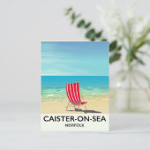 Caister-on-Sea海辺の旅行ポスター ポストカード (スタンド正面)