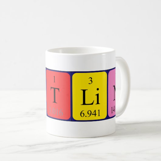 Caitlinの周期表の名前のマグ コーヒーマグカップ (正面右)