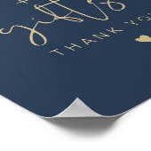 CAITLINネイビエレガントーと金ゴールドカードとギフトサイン ポスター (角)