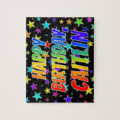 「CAITLIN」名、おもしろい「ハッピーバースデー」 ジグソーパズル (縦)