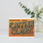 Caitlin Clark ファンクラブ ヴィンテージスタイル ポストカード (スタンド正面)