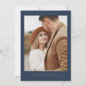 CAITLIN Navyと金ゴールド写真Save the Date 招待状 (裏面)