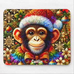 CAITLIN to Zany CHIMPANZEEクリスマス マウスパッド