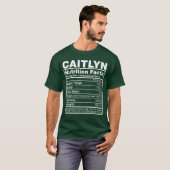 Caitlynの栄養成分表示 Caitlynの名前 誕生日 ファミリー Tシャツ (正面フル)