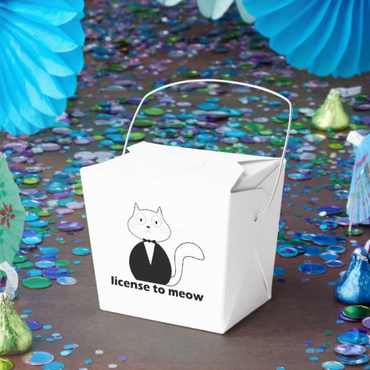 Caixa de presente - Cat, License to Meow フェイバーボックス (パーティー)