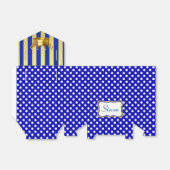 Caja Azul con motas  con con corona dorado フェイバーボックス (折り畳みなし)
