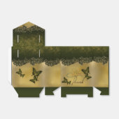 Caja de regalo con agradecimiento verde con rosas フェイバーボックス (折り畳みなし)