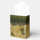 Caja de regalo con agradecimiento verde con rosas フェイバーボックス (オープン)