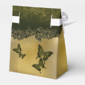 Caja de regalo con agradecimiento verde con rosas フェイバーボックス (裏面サイド)