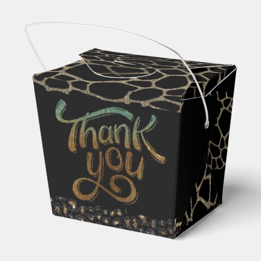 Caja de regalo  con purpurina y agradecimiento フェイバーボックス (裏面サイド)