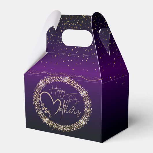 Caja de regalo Día de madre con rosas doradas フェイバーボックス (正面サイド)