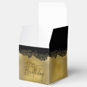 Caja de regalo dorada  con flor para cumple フェイバーボックス (オープン)