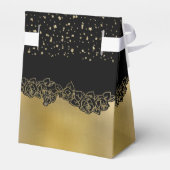 Caja de regalo dorada  con rosas para cumple フェイバーボックス (裏面サイド)