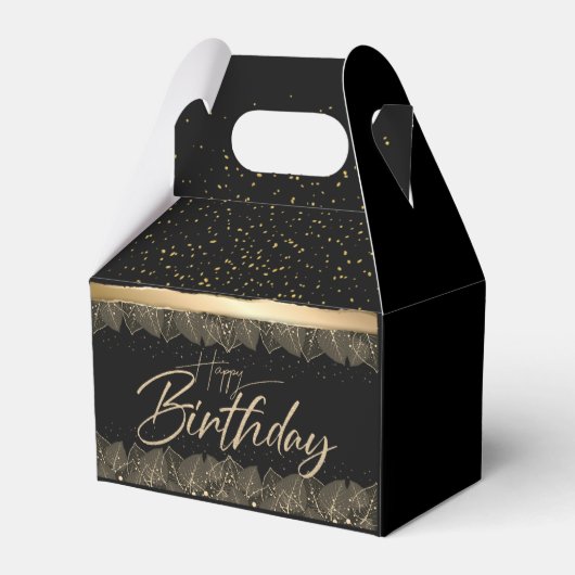 Caja de regalo elegante para cumple con hojas フェイバーボックス (正面サイド)