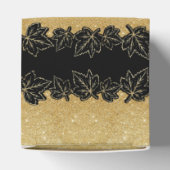 Caja de regalo negra linda  con agradecimiento フェイバーボックス (上部)