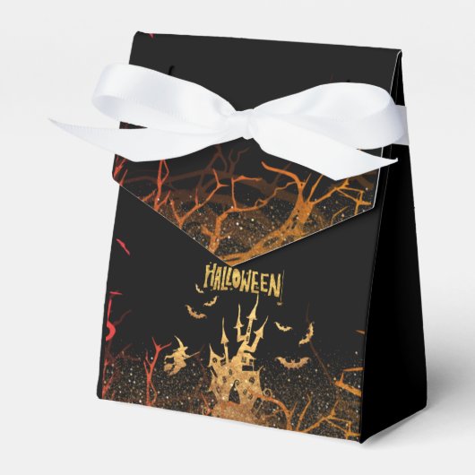 Caja de regalo para HALLOWEEN con purpurina フェイバーボックス (正面サイド)