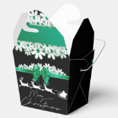 Caja de regalo para navidad con cinta verde フェイバーボックス (オープン)