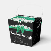 Caja de regalo para navidad con cinta verde フェイバーボックス (正面サイド)