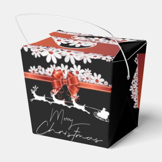 Caja de regalo para navidad con cinta y papá Noel フェイバーボックス (裏面サイド)