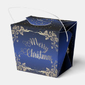 Caja de regalo para navidad con rosas  azul Royal フェイバーボックス (裏面サイド)