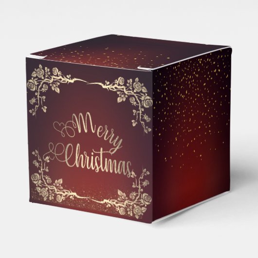 Caja de regalo para navidad con rosas  rojo Royal フェイバーボックス (正面サイド)