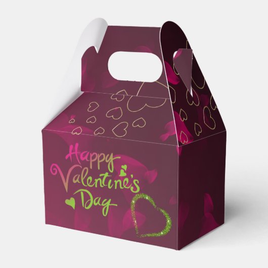 caja de regalo  san Valentín con corazones フェイバーボックス (正面サイド)