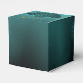 caja de regalo turquesa  con decoración de cumple フェイバーボックス (裏面サイド)