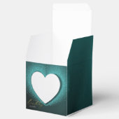 caja de regalo turquesa  con decoración de cumple フェイバーボックス (オープン)