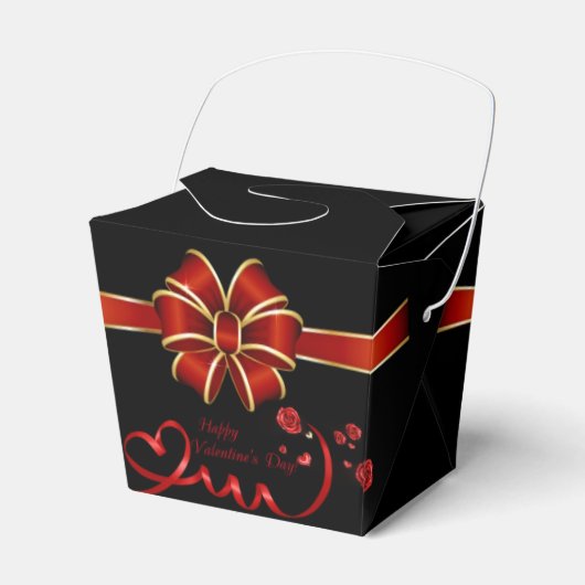 caja de regalos para San Valentín con cinta フェイバーボックス (正面サイド)