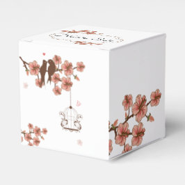 Caja para recuerdo de Bodas, Pajaritos y flores フェイバーボックス