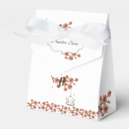 Caja para recuerdo de Bodas, Pajaritos y flores フェイバーボックス