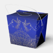 caja para regalo azul con decoración フェイバーボックス (裏面サイド)