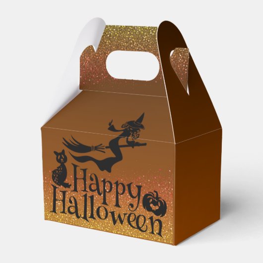 Caja para regalo de Halloween con bruja フェイバーボックス (正面サイド)