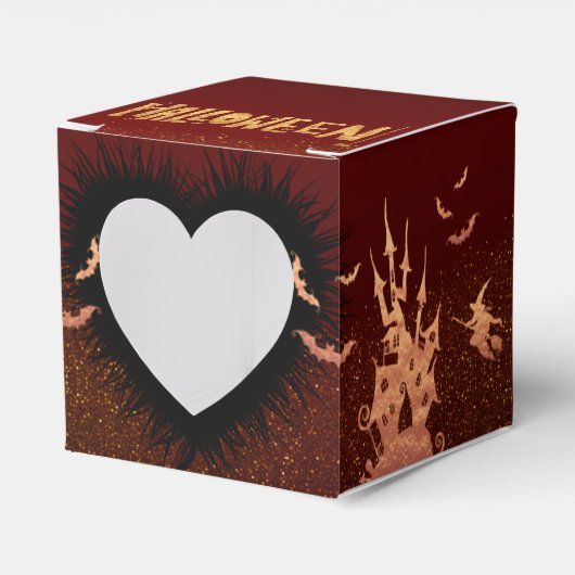 Caja para  regalo en forma corazón para Halloween フェイバーボックス (正面サイド)