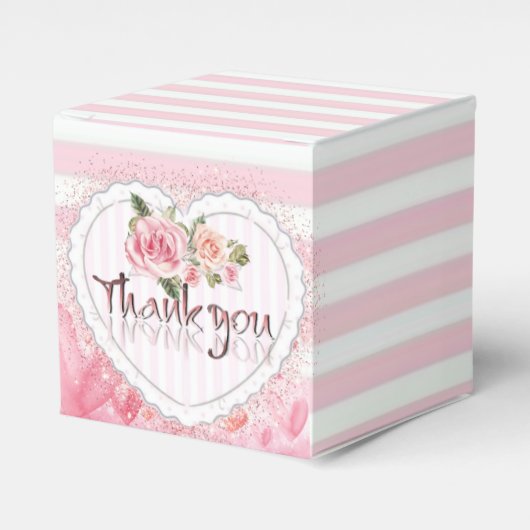 caja para regalo floral con agradecimiento フェイバーボックス (正面サイド)
