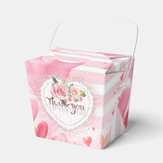 caja para regalo floral con agradecimiento フェイバーボックス (正面サイド)